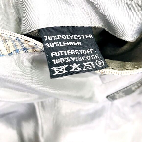 Konen Munchen Linen Sport Coat Plaid Blue Gray 40 42 Mens Preppy Academia Y2K - Picture 4 of 13